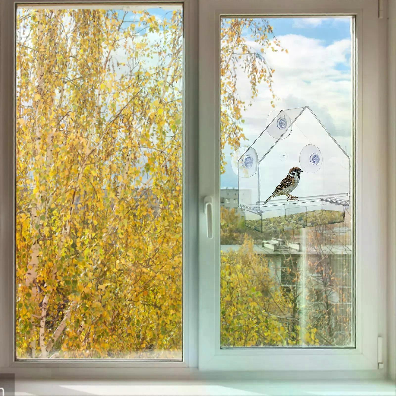 Clear Bird Feeders for Window Bird Feeder with Strong Suction Cups Bird Watching Gifts Bird Watching Gifts Weatherproof