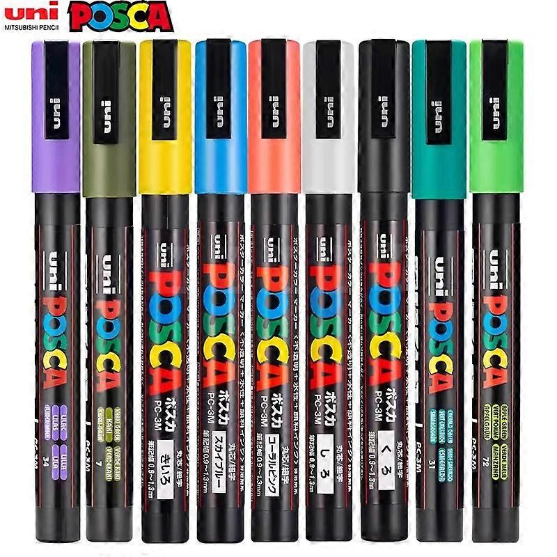 Uni Posca πλήρης μαρκαδόρος PC-1M 3M 5M πολύχρωμο ακρυλικό Permanente Rotulador αφίσα γκράφιτι ζωγραφική στυλό