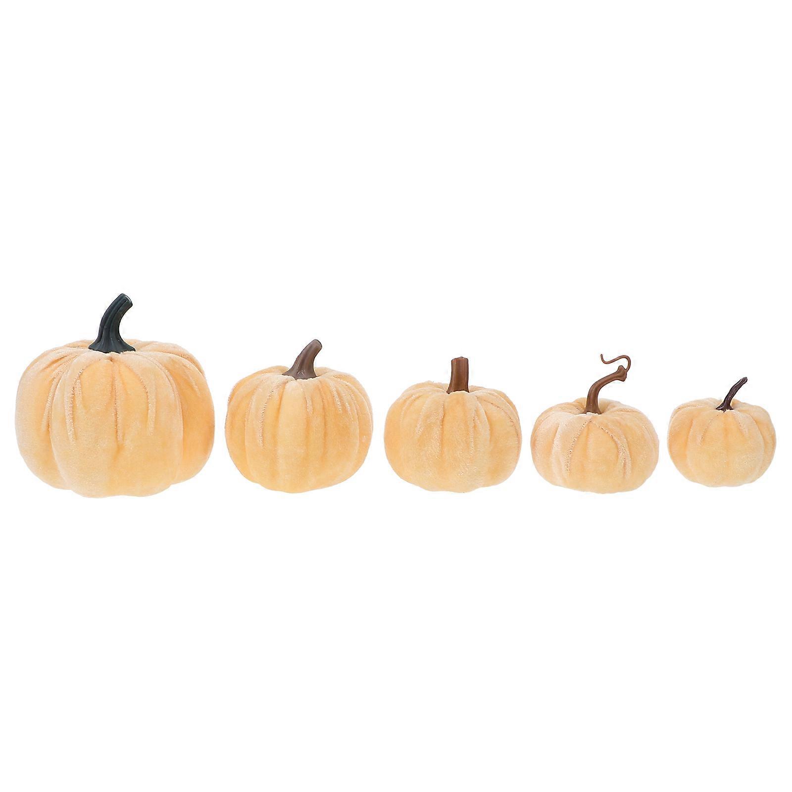 Fake Pumpkin for Decoration 5Pcs Faux Pumpkin Realistic Design Suitable for General Users Thanksgiving Halloween Indoor Outdoor Decor