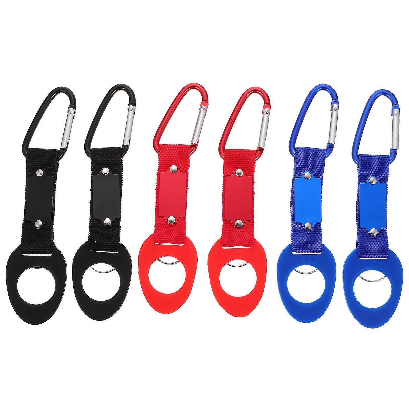 6Pcs Aluminum Alloy Water Bottle Buckles for Outdoor Use Assorted Color Portable for