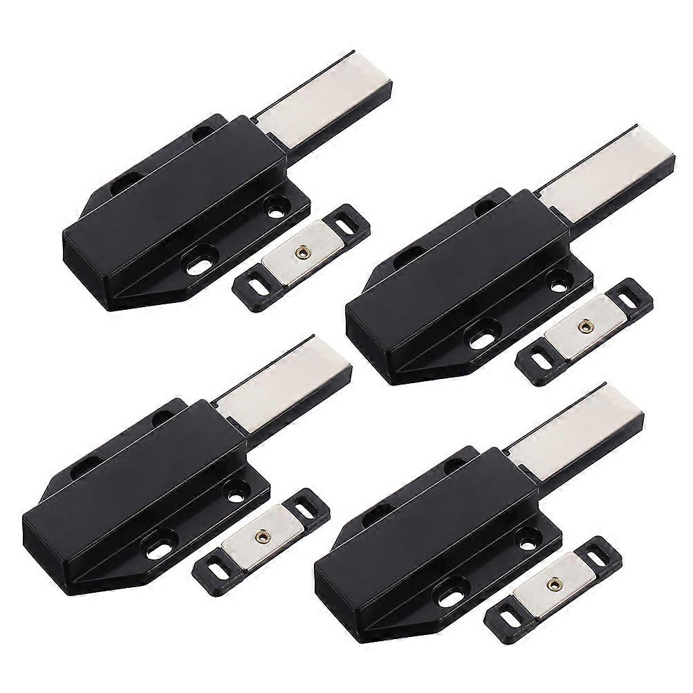 Magnet Touch Latch 4Pcs Magnetic Touch Latch For Cabinet Doors And Drawers Black Color Ergonomic And Durable