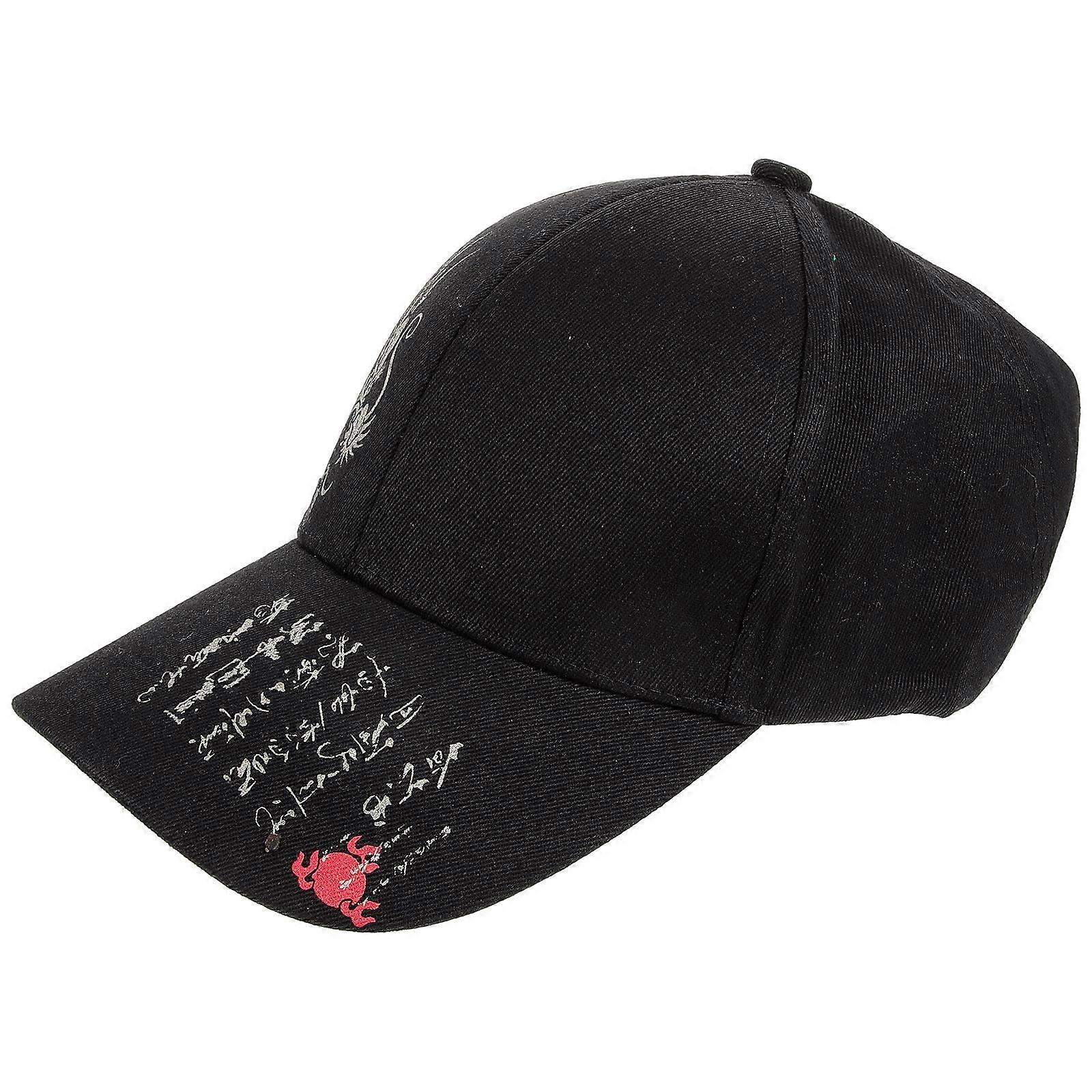 Unisex Black Baseball Cap With Dragon Design For Sun Protection And Outdoor Travel 1Pcs