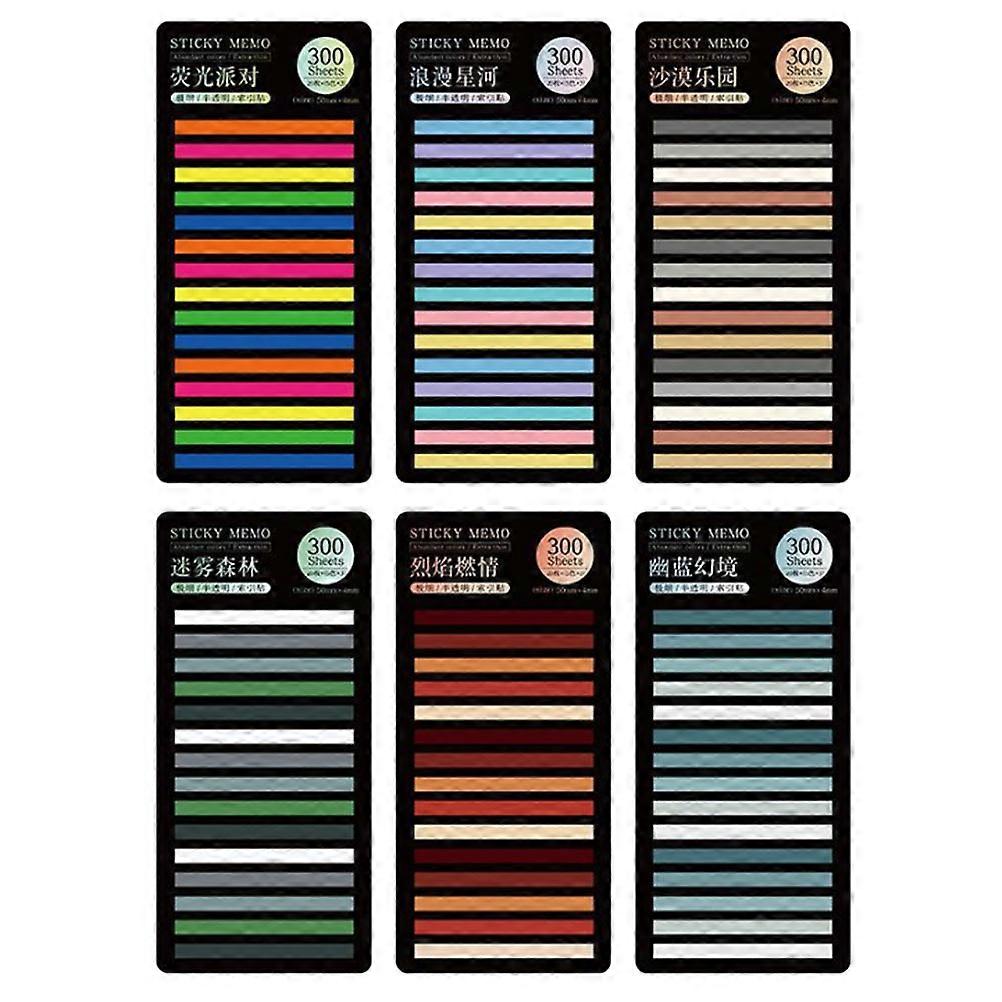 Sticky Page Markers Highlighting Reading Book Mark Index Tabs Set for Home Office School Use With Assorted Color Strips 6 Sets