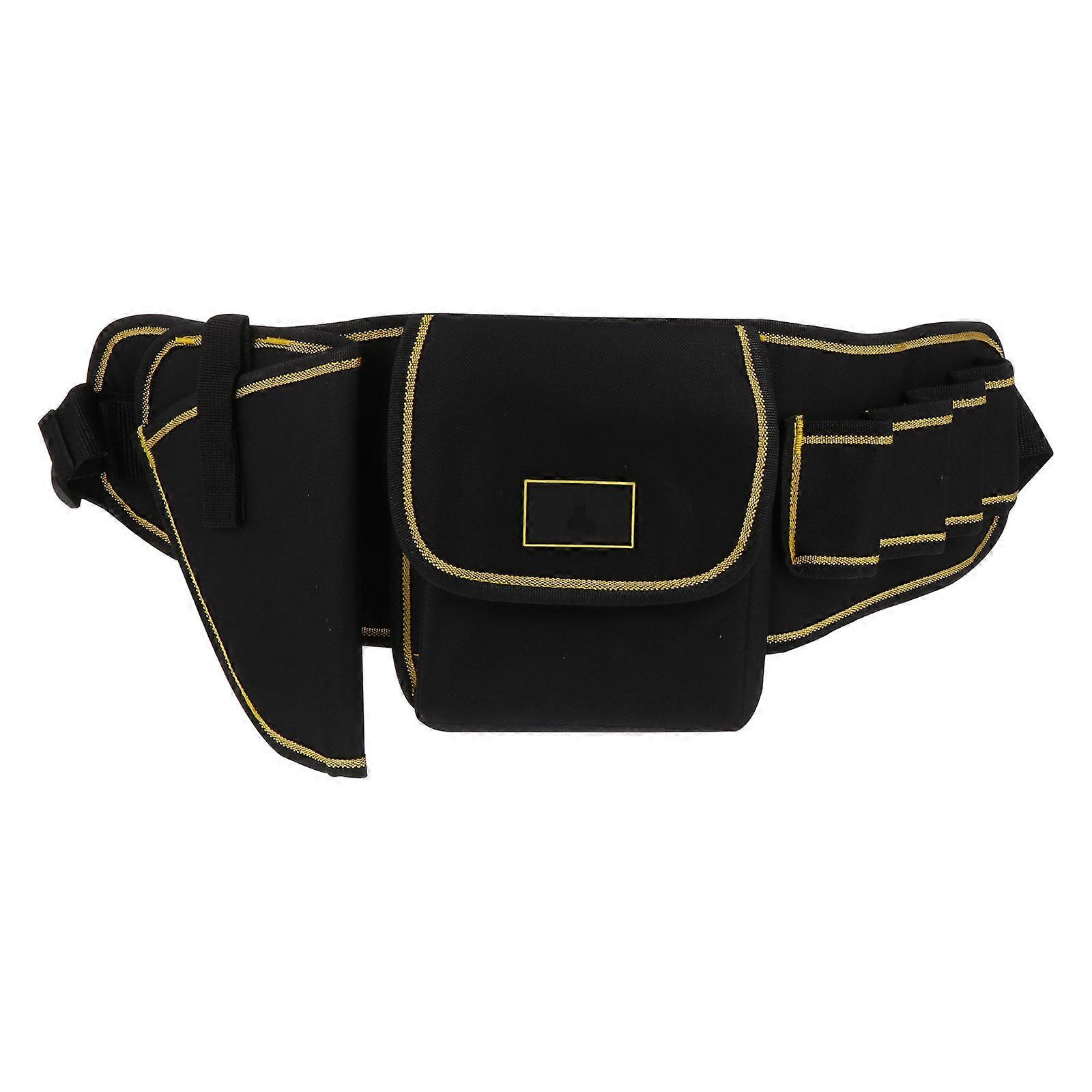 Black Oxford Fabric Electrician Tool Organizer with Adjustable Belt for Storage Use 1pc