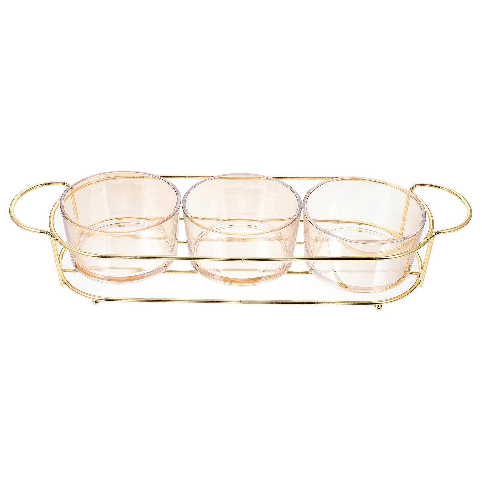 Snacks Organizing Tray 1 Set Round Dried Fruits Plate Khaki For Household Leisure Time