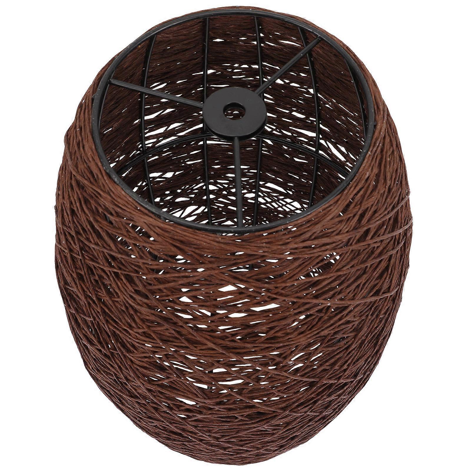 Rustic Hanging Rattan Lamp Shade with Lightweight Durable Metal Frame for Home, Cafe, Restaurant, and Wedding Decor