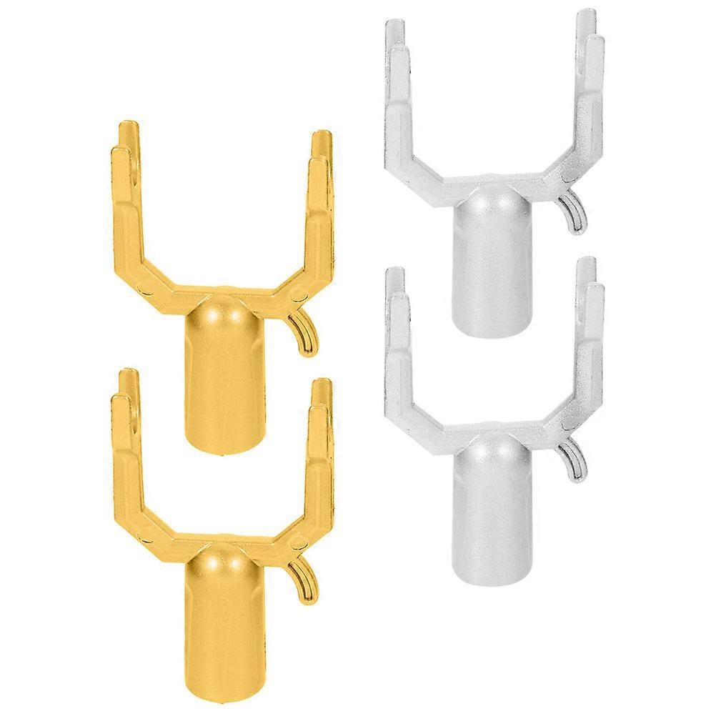Clothes Fork Head Aluminium Alloy Replacement Parts 4Pcs Perfect For Drying Clothes In Various Settings