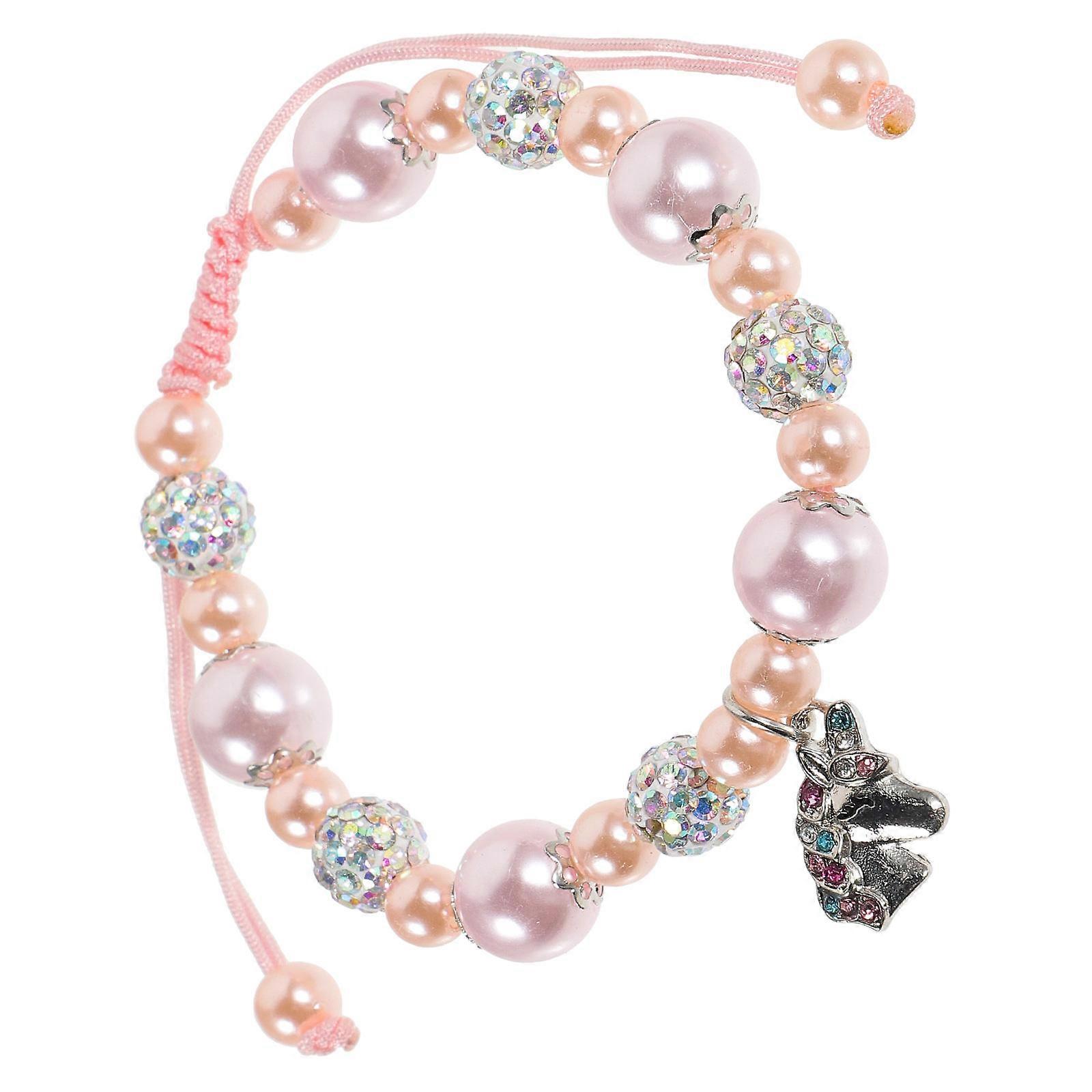Here's a refined and appealing product description for your **Pearl Beaded Unicorn Charm Bracelet**:
✨ **Pearl Beaded Unicorn Charm Bracelet for