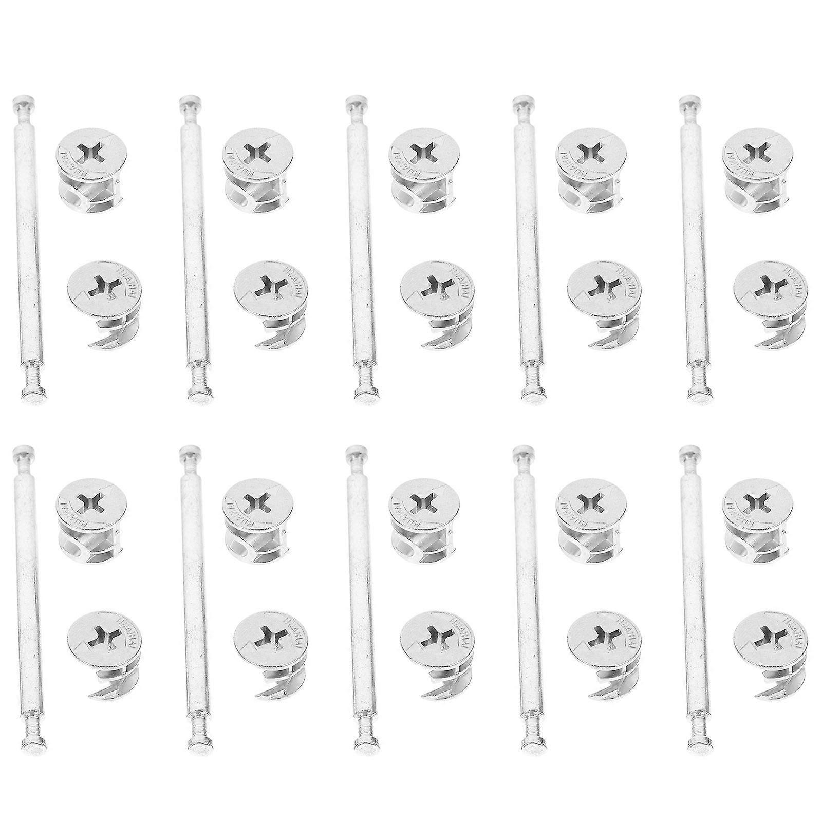 20 Sets Heavy Duty Furniture Cam Fittings Kit with Dowels and Zinc Alloy Connectors for Cabinet and Furniture Assembly – Easy Installation, Double