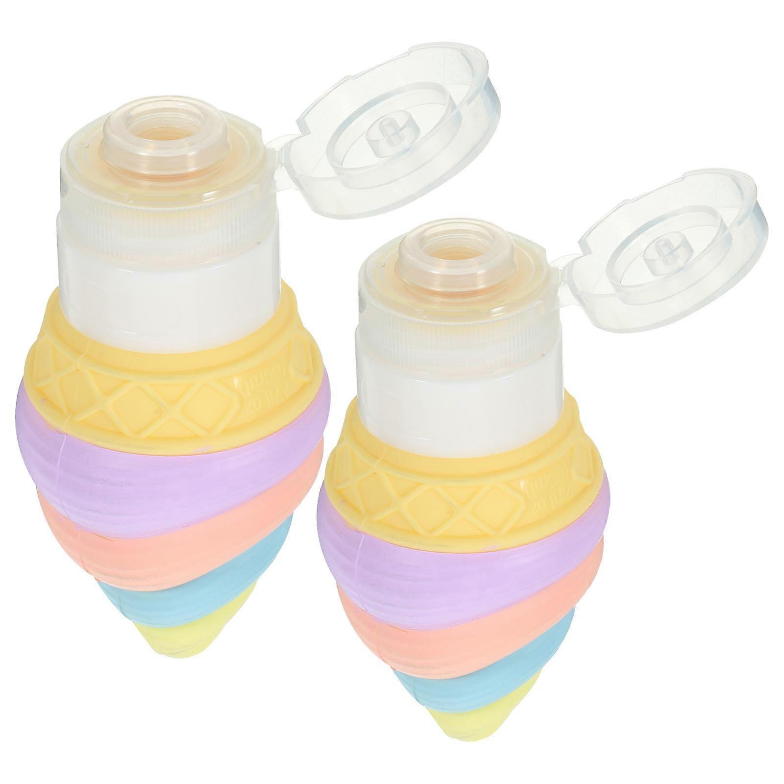 Ice Cream Shaped Squeeze Bottles For Travel Accessories Assorted Color Reusability 2Pcs