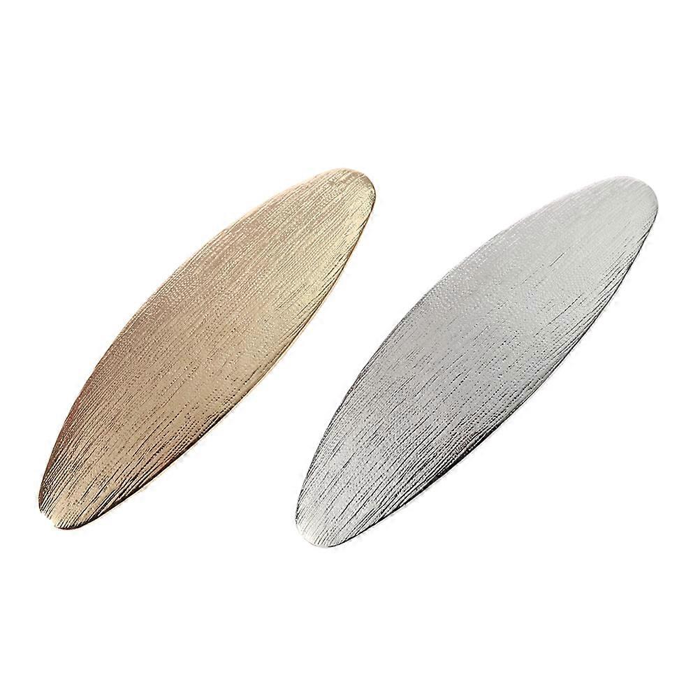 2 pezzi di portacapelli a molla ovale lunga per le donne - Fermagli per capelli compatti e leggeri in oro e argento per la moda