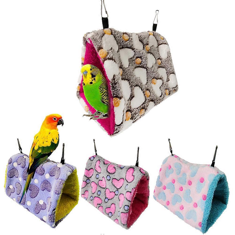 Small Triangular Bird Hammock For Indoor Use Comfortable Spot Pink 1Set