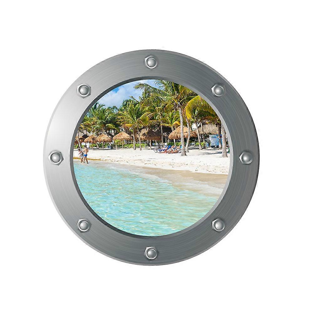 3D Window Wall Stickers Beach Ornament Mark for Infant Use 1Set