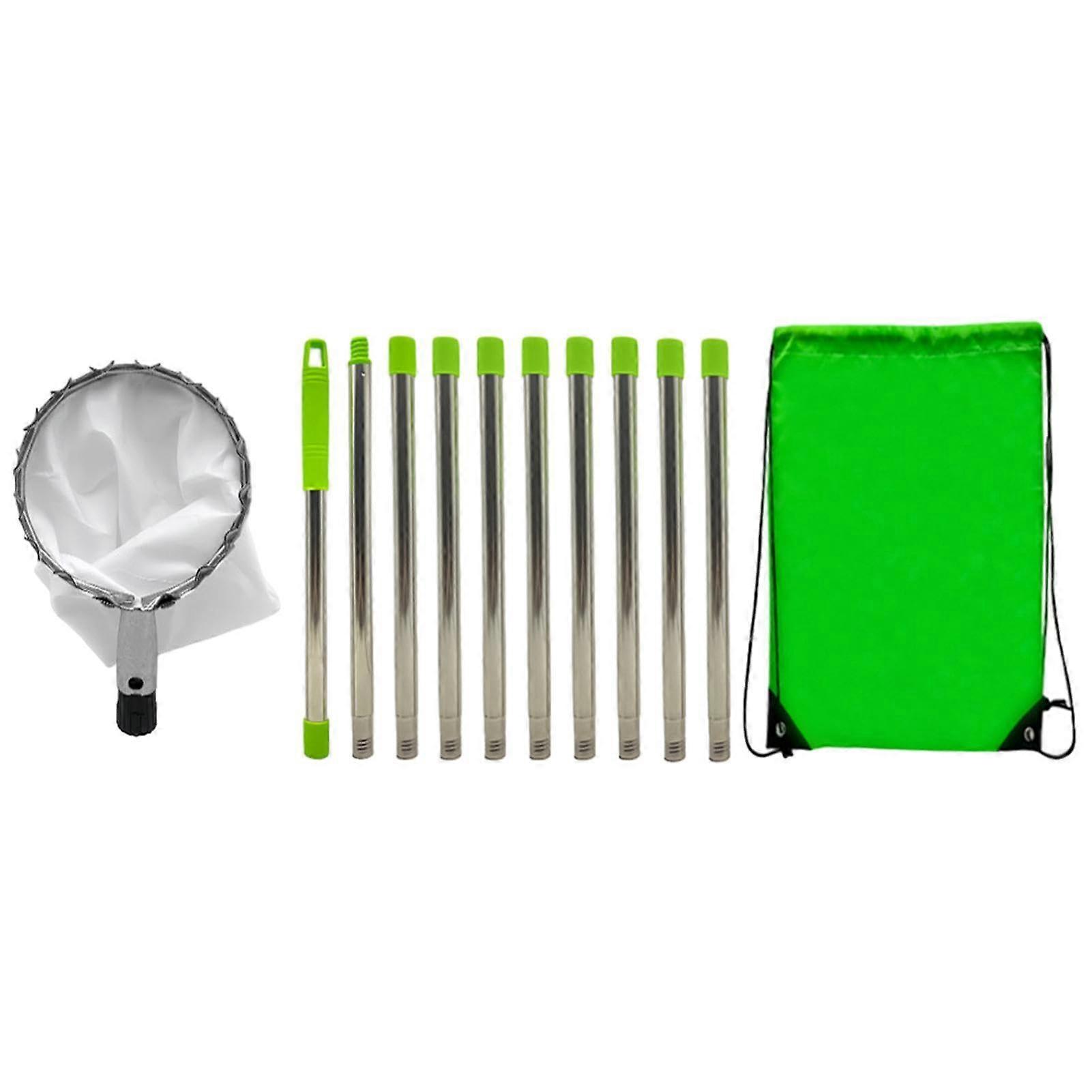 Telescopic Fruit Picker – Extendable, Adjustable Stainless Steel Grabber with 10 Rods – 4 m