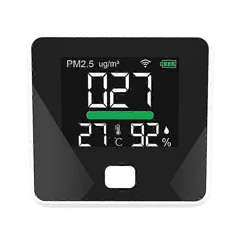 Tuya WiFi Portable Air Quality Monitor with PM2.5, Temperature & Humidity Display for Home and Office Use