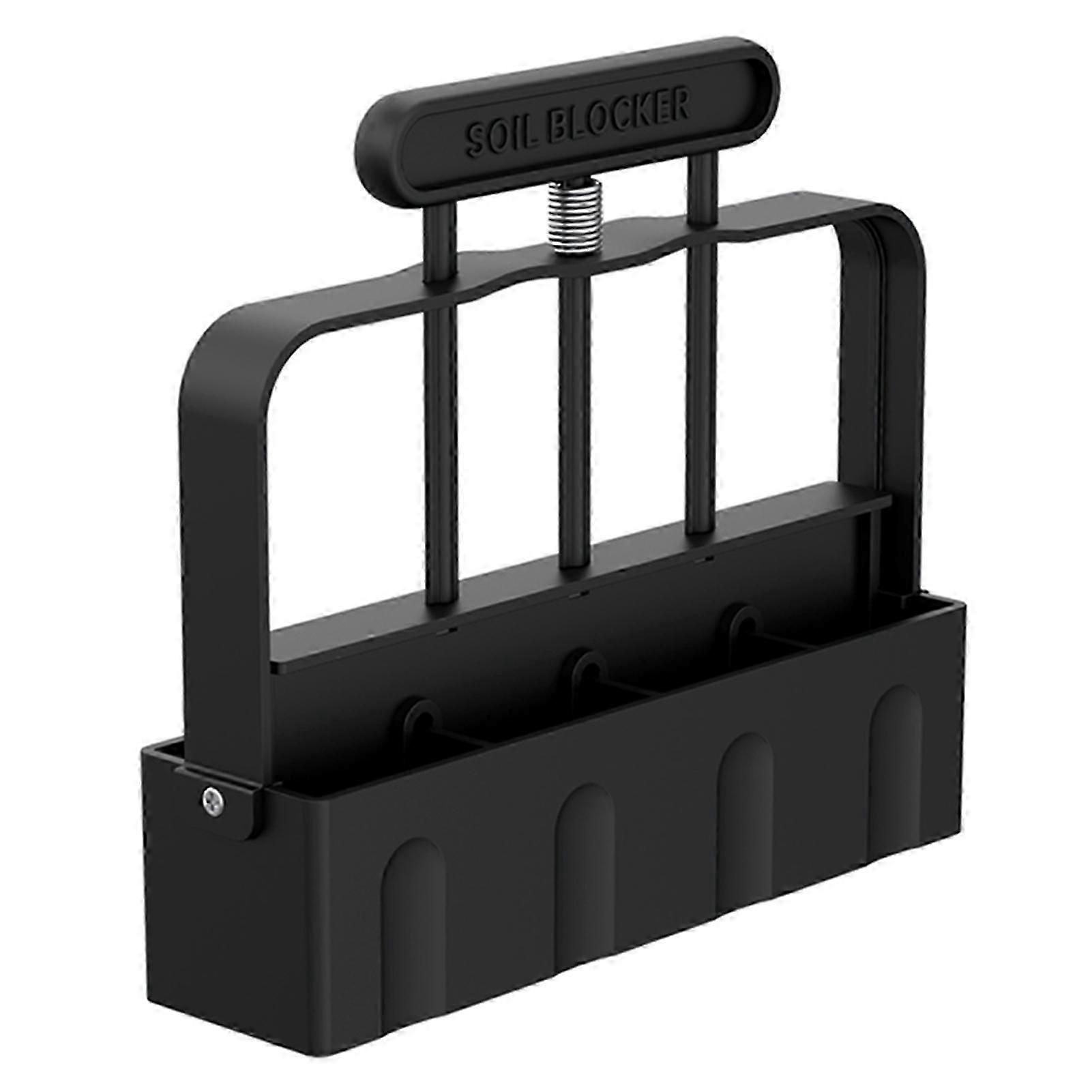 4-Cell Soil Block Maker for Seed Starting, 2 Inch Quad Soil Blocking Tool for Greenhouse Garden Plants