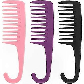 Conjunto de 3 pentes de dentes largos para cuidados com os cabelos