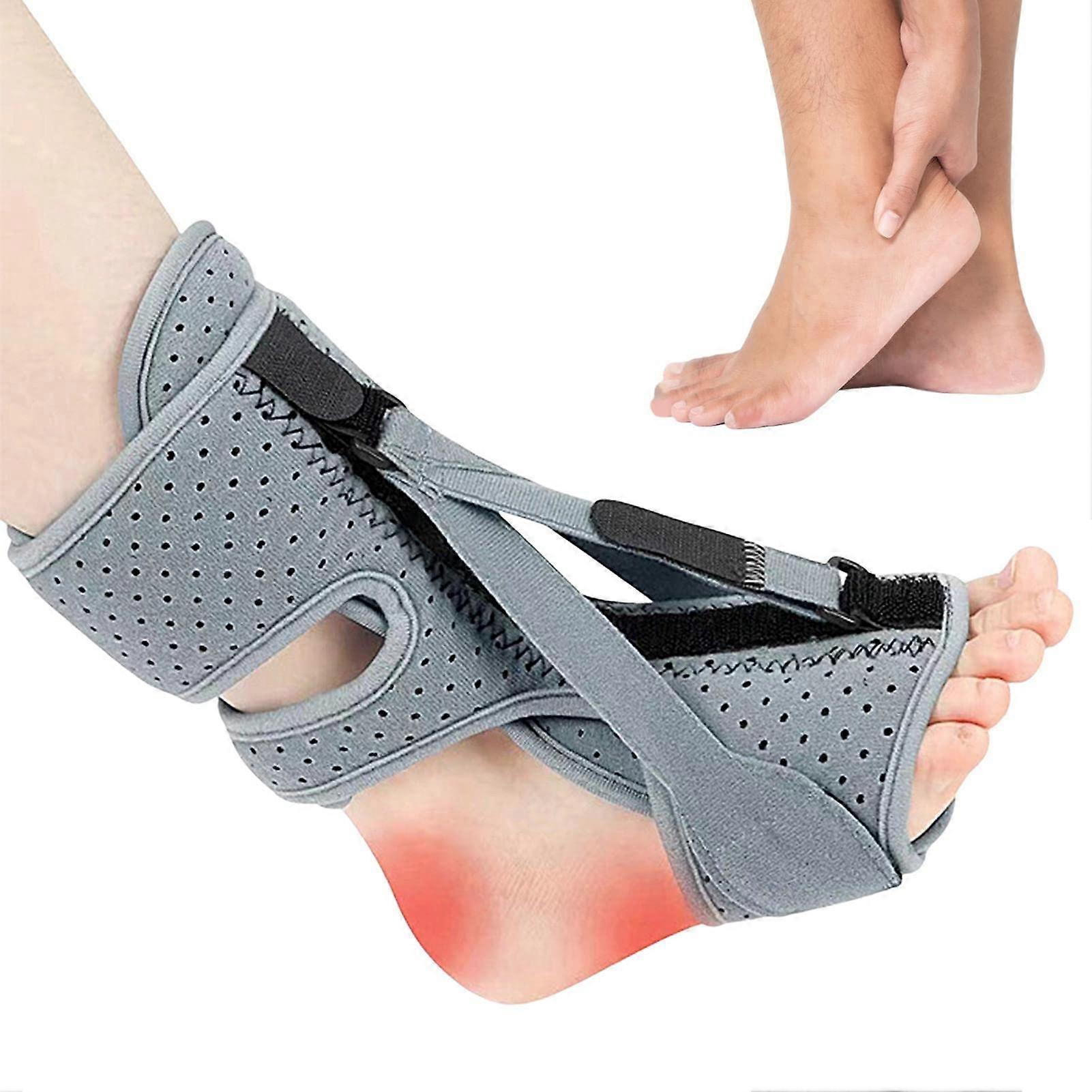 Drop Foot Brace With Adjustable Straps | Soft Breathable Night Splint Sock For Achilles Tendonitis And Flat Arches