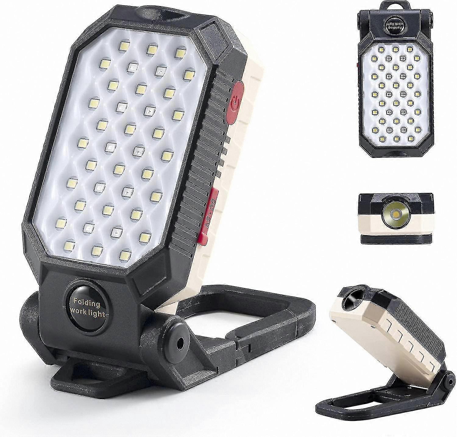 Adjustable LED Work Light with Magnetic Base and Hanging Hook for Auto Repair and Home Use