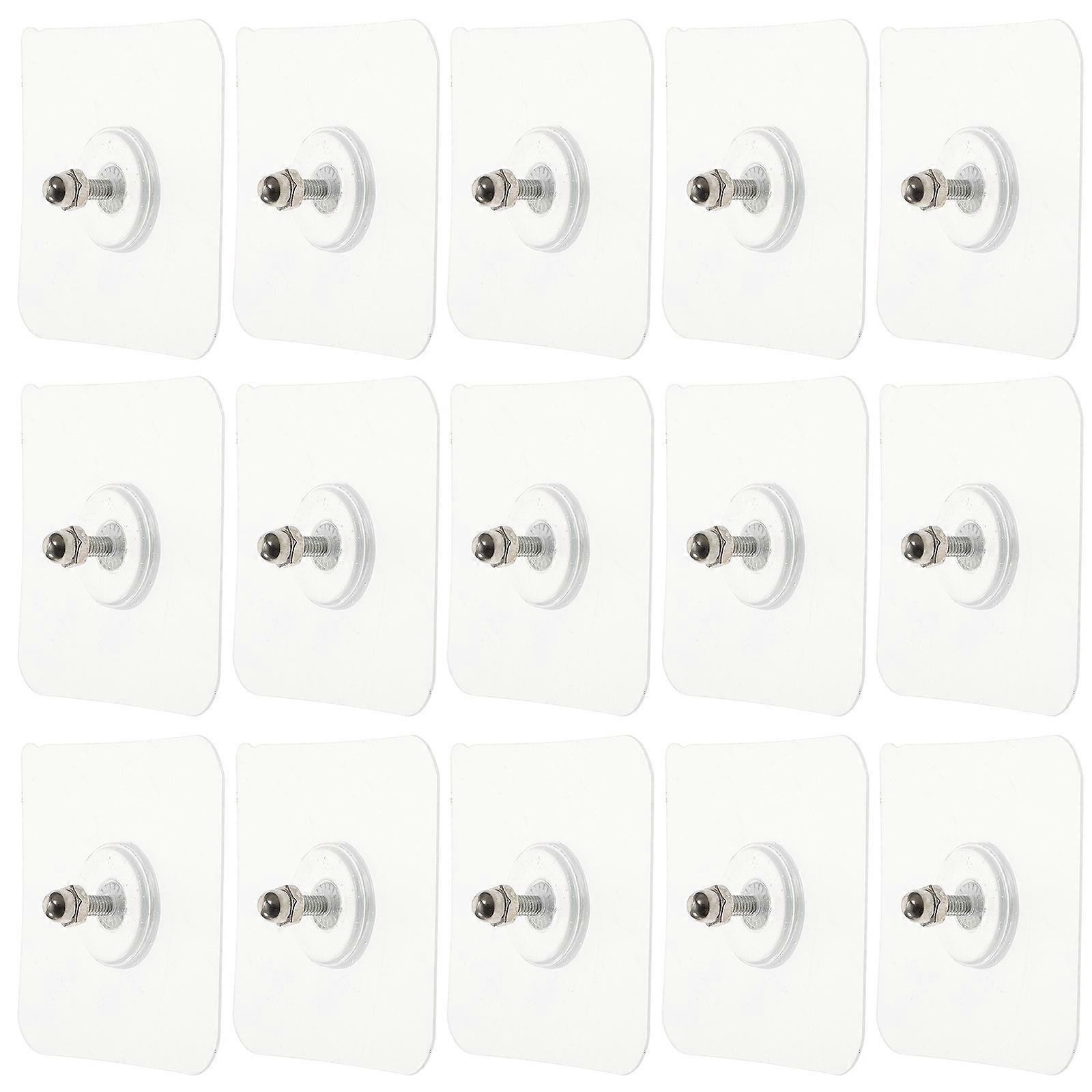 Traceless Hanging Hooks Transparent Square Seamless Hook Wall Decor Storage 30Pcs