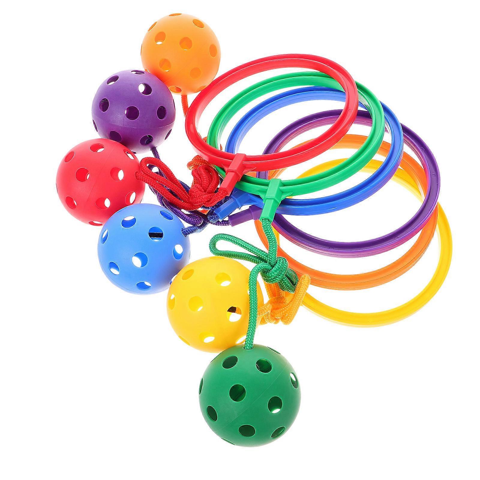 Kids Fitness Equipment Jump Toy Kid for Indoor and Outdoor Activity Assorted Color Plastic Material Safe Play 6Pcs