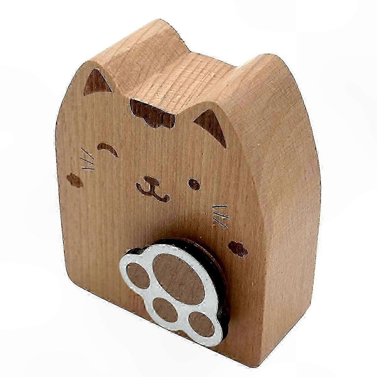 Handcrafted Wooden Cat Music Box with Rotating Movement for Gift Giving