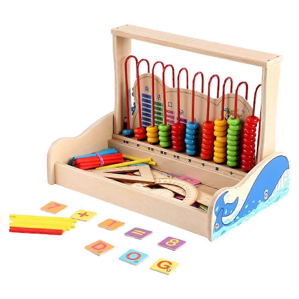 Wooden Bead Abacus Frame Educational Math Counting Tool for Early Learning Skills Development Safe Sturdy Design Hands On Educational Toy