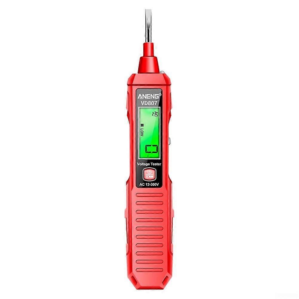 VD807 Intelligent Voltage Test Pen with LED Light and Sound Alarm for Live Wire Detection (red)