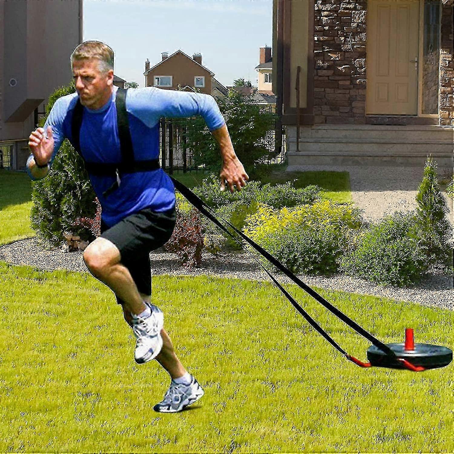 Weight Training Sled Harness with Adjustable Straps for Strength Exercises and Tire Pulling Workouts
