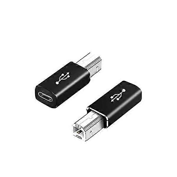USB C to USB B Adapter (2-Pack), Compatible with Printer, MIDI, Electric Pianos, Synths and More Type-C Devices