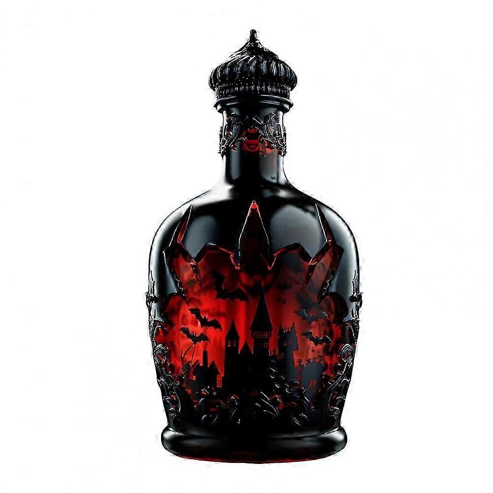 Whiskey decanter for Halloween with 350ml bat castle design and glass set