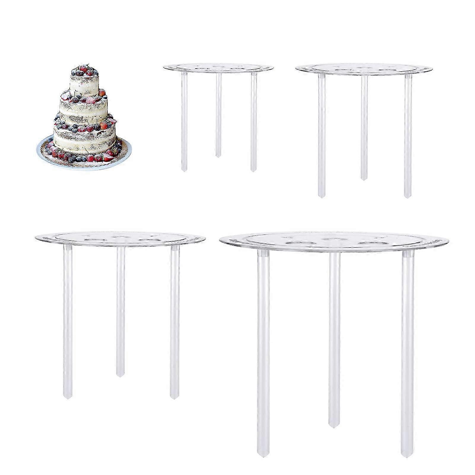 Multi-Layer Cake Supports Set with 12 Pieces Cake Dowels Rods for Tiered Cake, 4 Tier Cake Separator Plates 2025