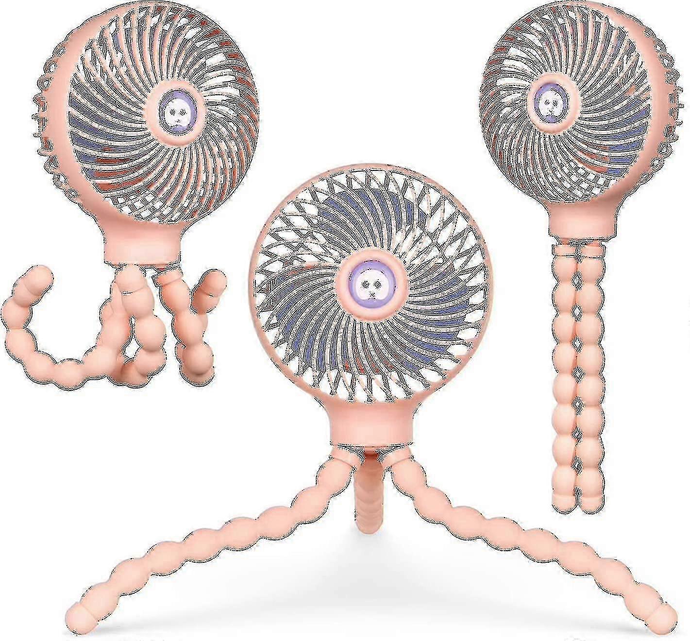Mini Handheld Baby Stroller Fan Rechargeable Octopus Cooling Stand Fan