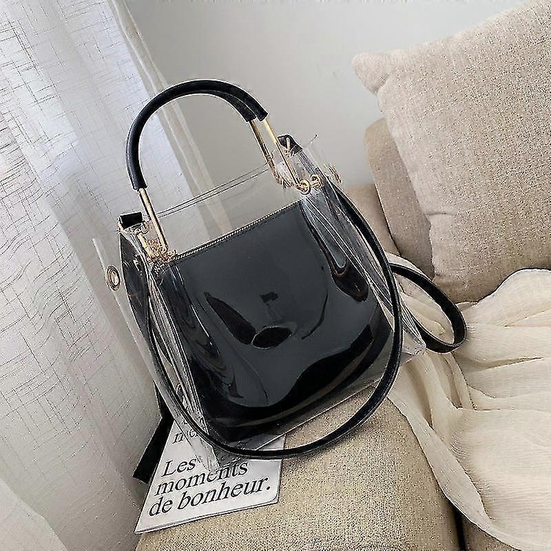 Women Handles Bags Purses Summer All-matching Transparent Jelly Cro...