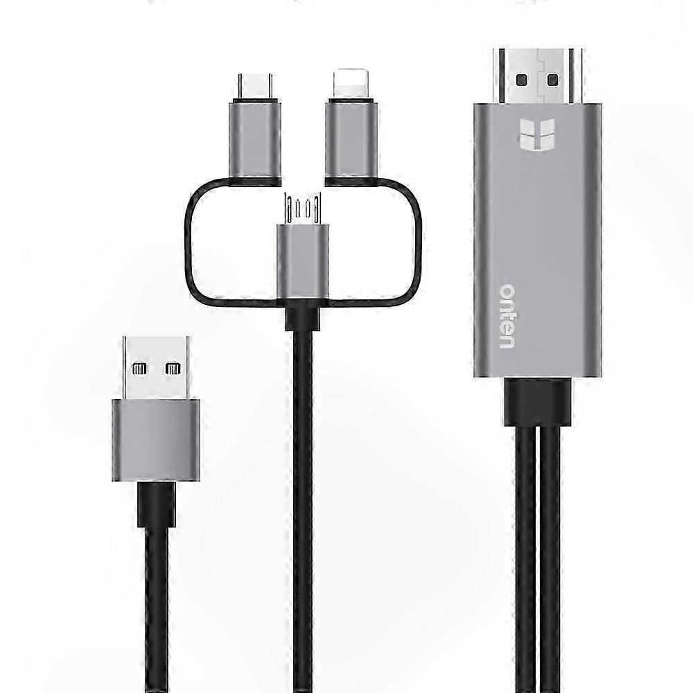 3-in-1 HD Screen Player Adapter Cable for 1080P Mobile Devices