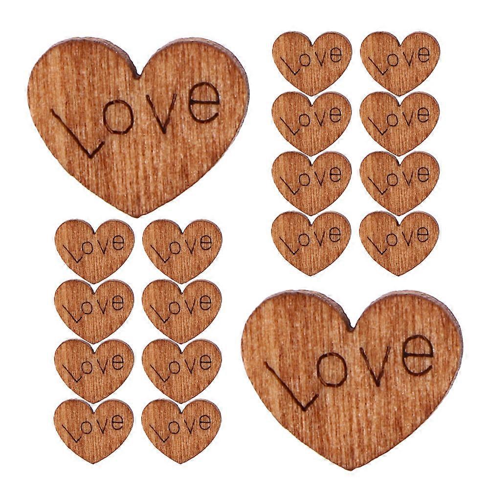 Light Brown Wooden Heart Buttons for Sewing 100Pcs Rustic Craft Use