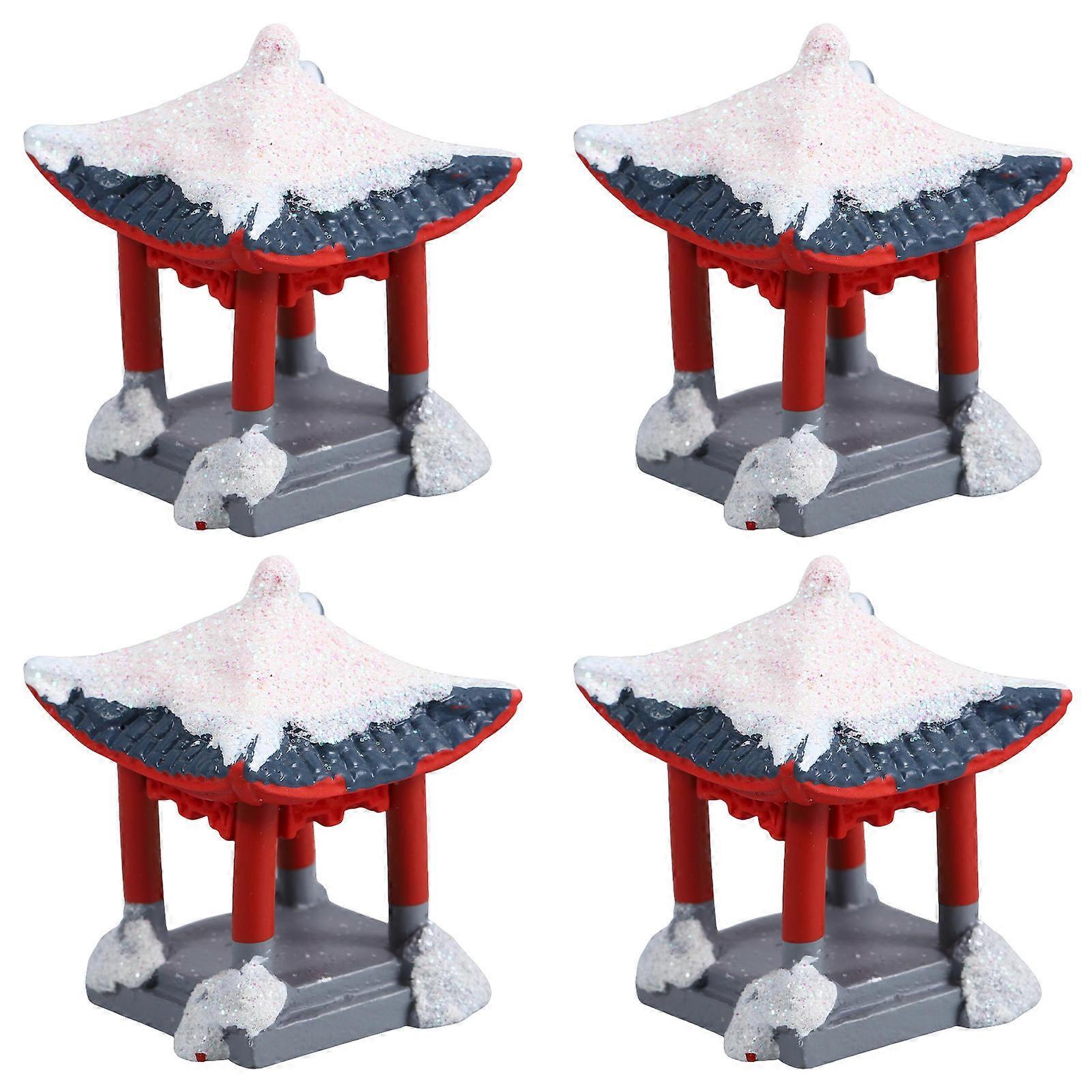 Garden Pavilion Model Micro Landscape DIY Supply Home Decor Assorted Color 4Pcs