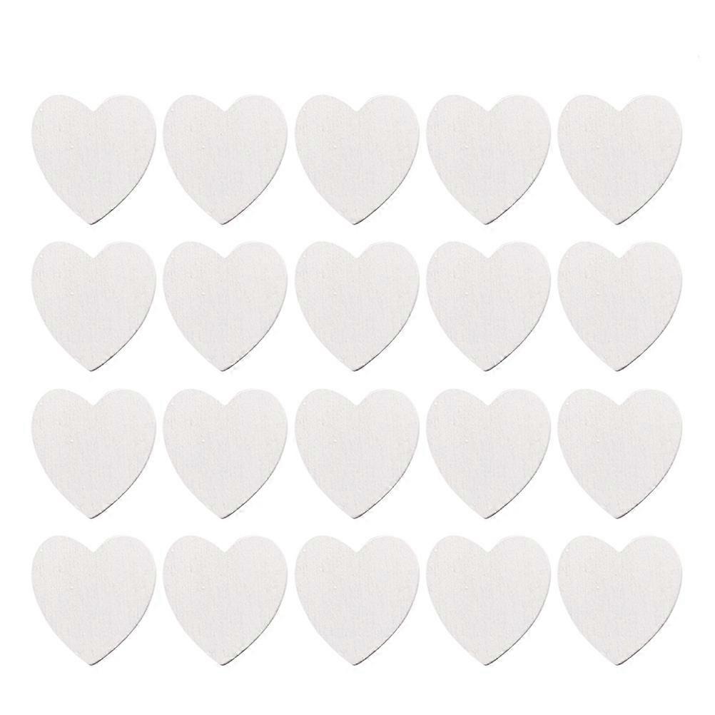 100pcs White Plastic Flower Props for Decor DIY Handcrafts Heart Shaped Wooden Slices