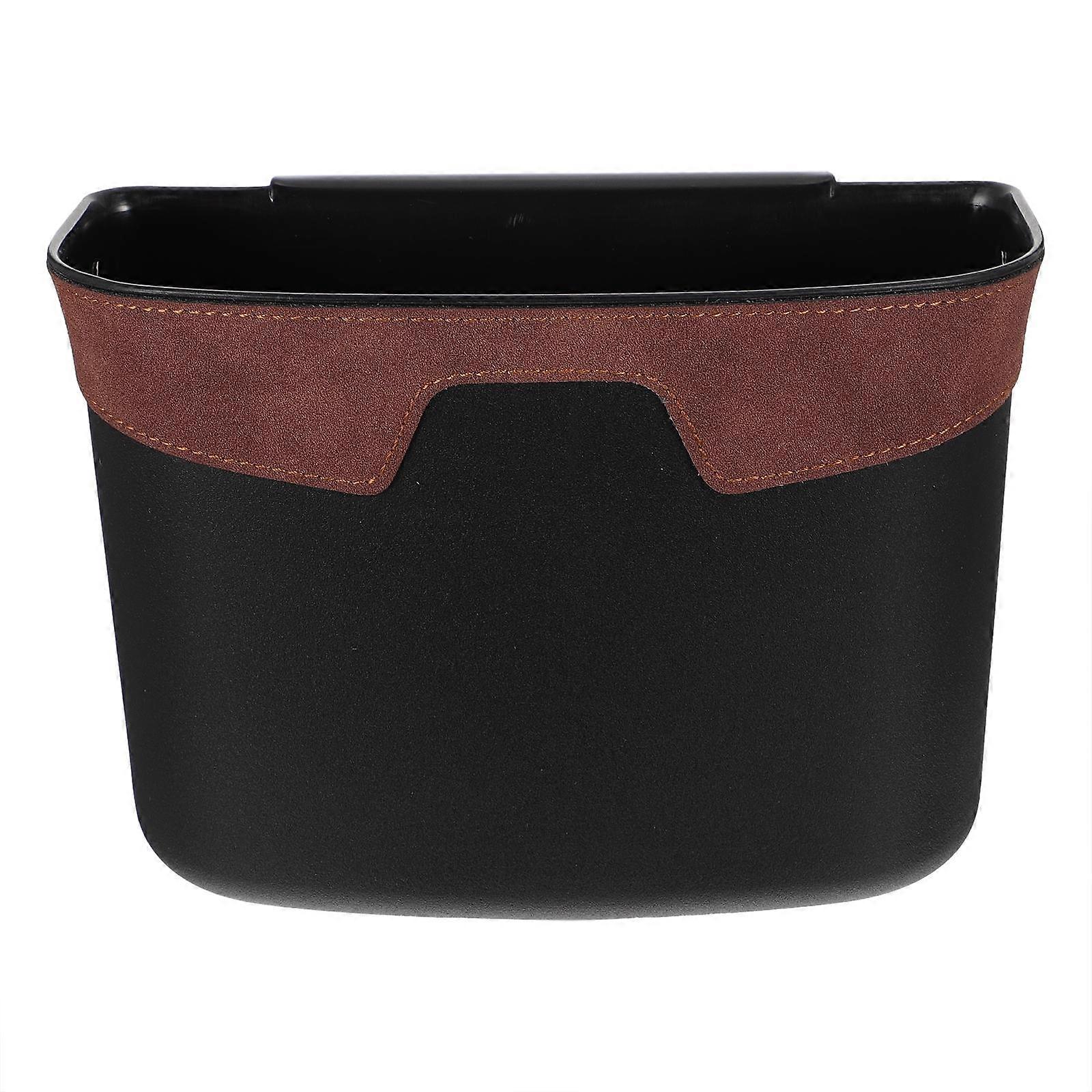 Car Hanging Trash Bin for Car Use Brown Garbage Bin Organizer