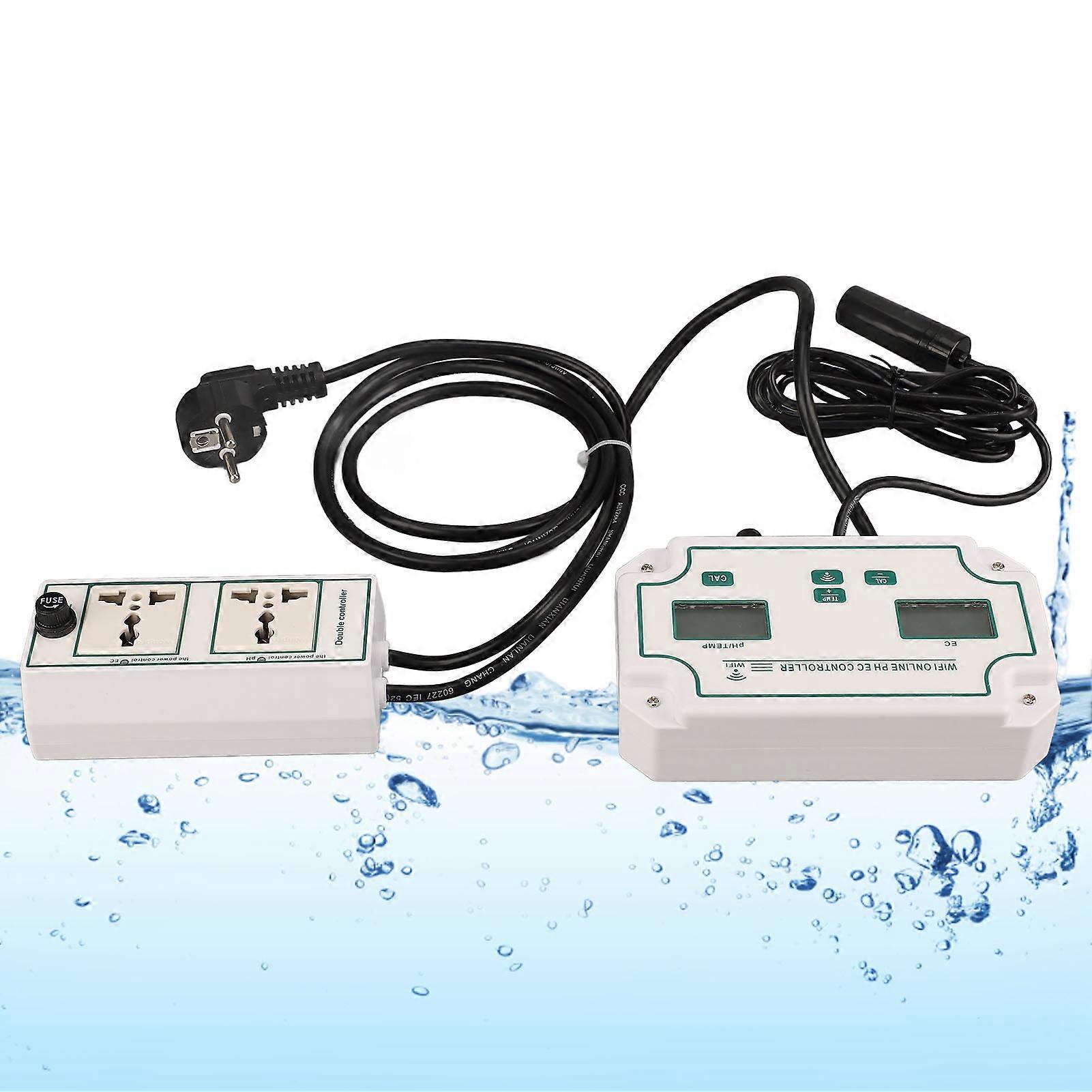 PH TEMP EC Online Water Quality Monitor with WIFI, 16x11.5x4CM, EU Plug