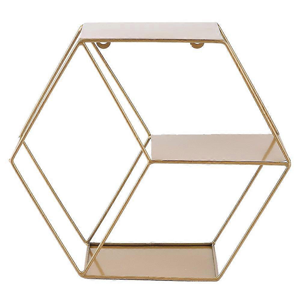 Hexagonal wall-mounted storage shelf for home, interior wall decoration holder