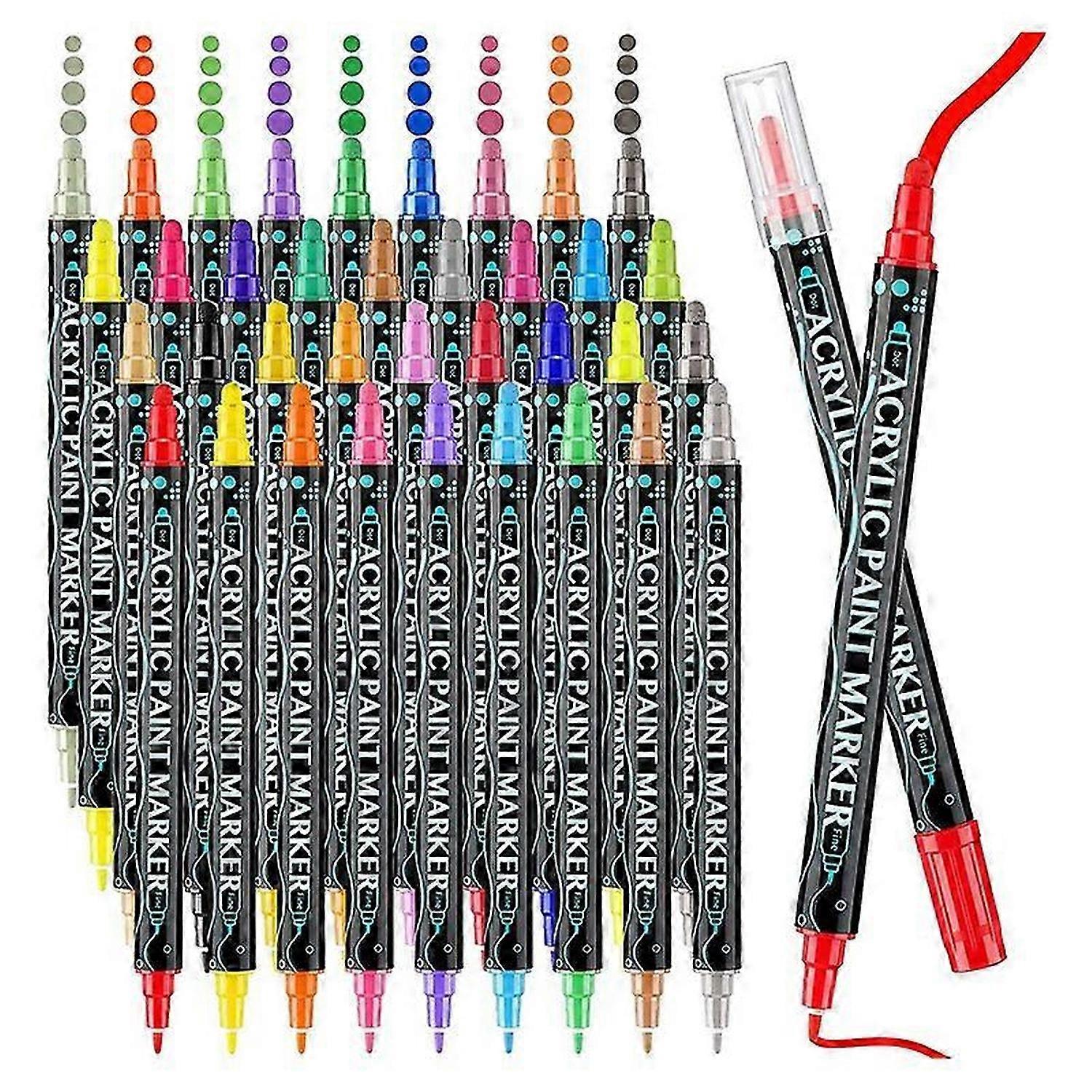 For Adults Kids Metallic Classic Colors Double Tip Maker Pen