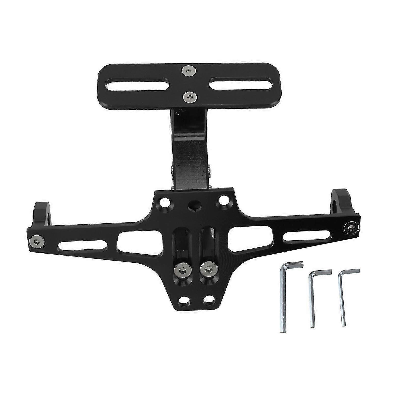 حامل لوحة ترخيص الدراجات النارية CNC سبائك الألومنيوم العالمي حامل لوحة ترخيص دراجة نارية قابل للتعديل أسود