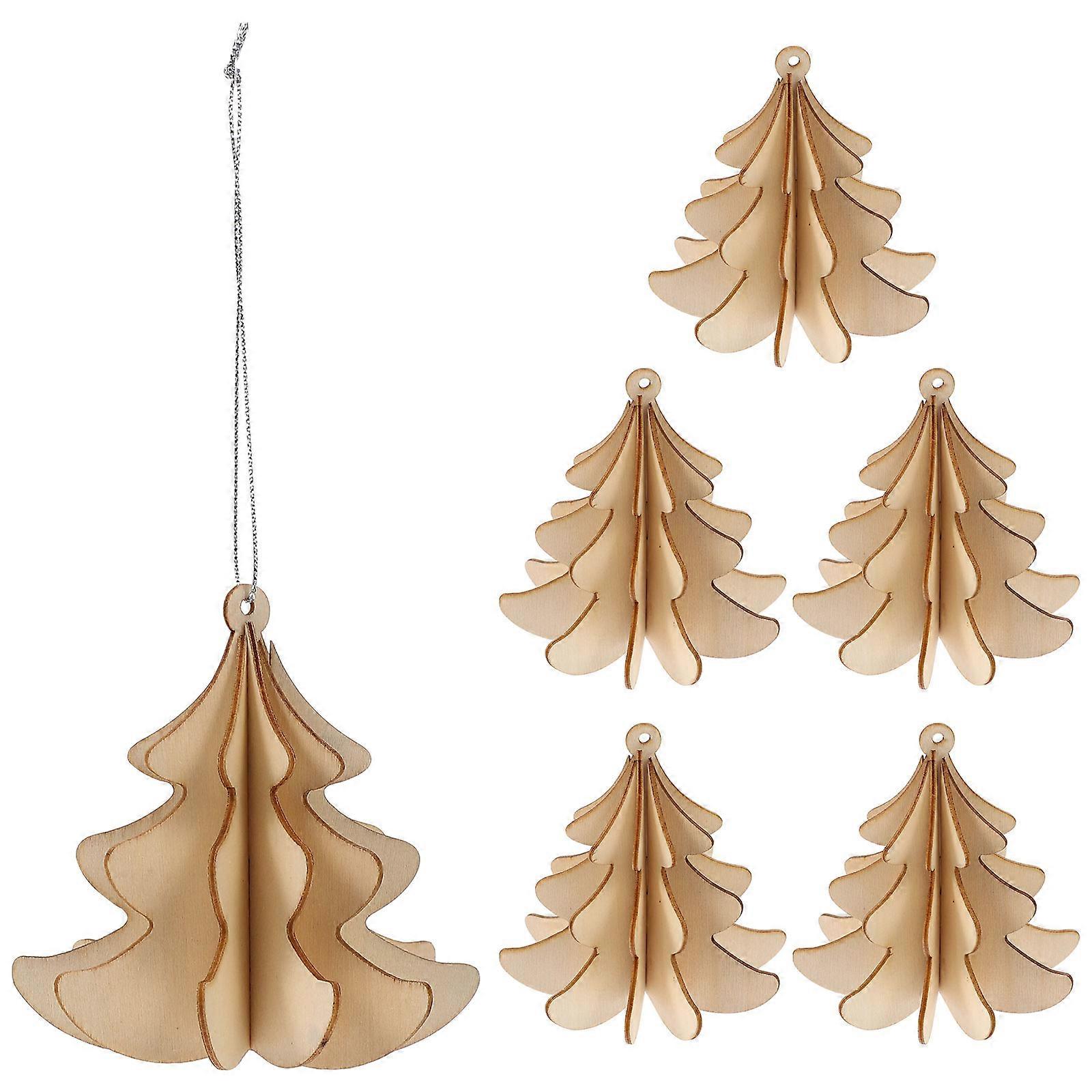 Wooden Christmas Ornaments Hanging Decor Xmas Pendant 30Pcs Set