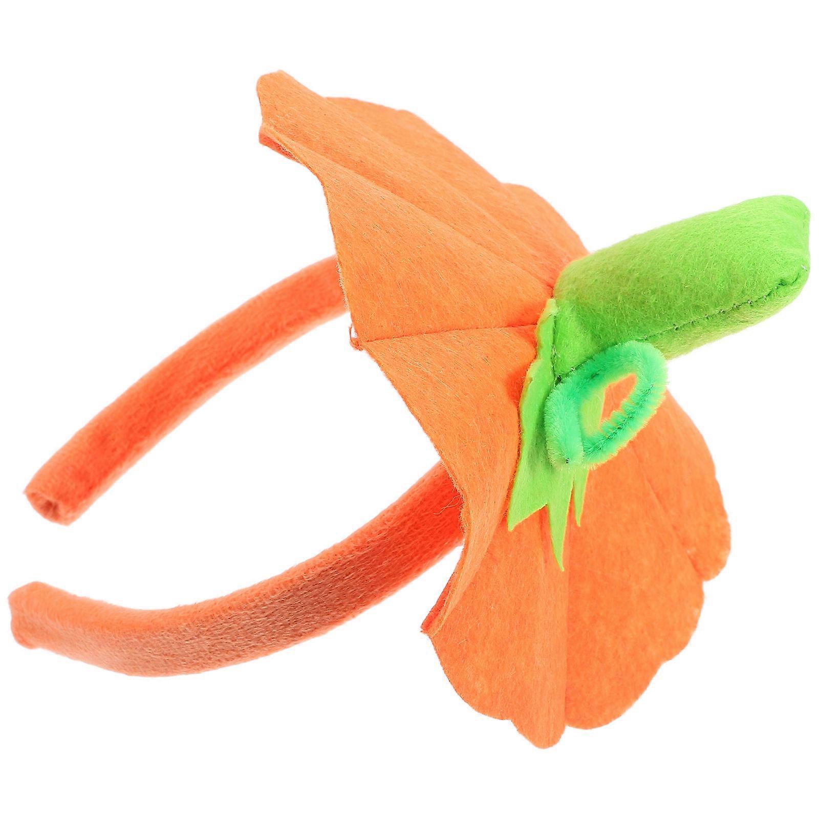 Halloween Pumpkin Headband for Cosplay Use 4Pcs Orange Non-Woven Fabric