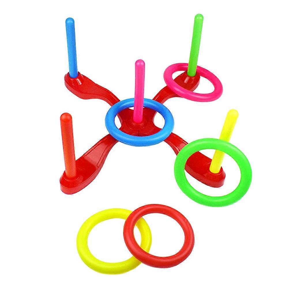 Kids Throwing Toys Fun Ring Toss Game with 5 Rings and 12 Pieces Set