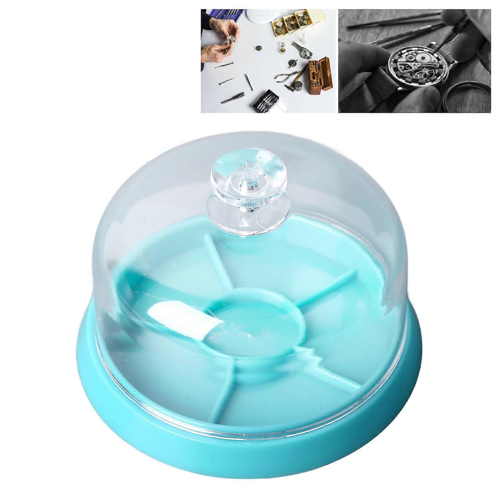 Watch Movement Tray Dustproof Cover Green Plastic Accessory Storage