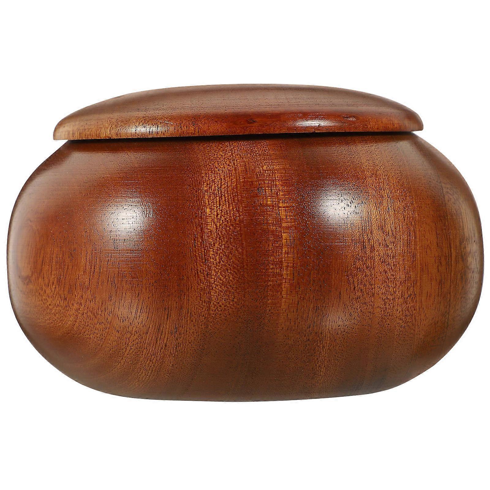 Go Chess Pieces Box Wooden Container for Storage 1Pcs Brown