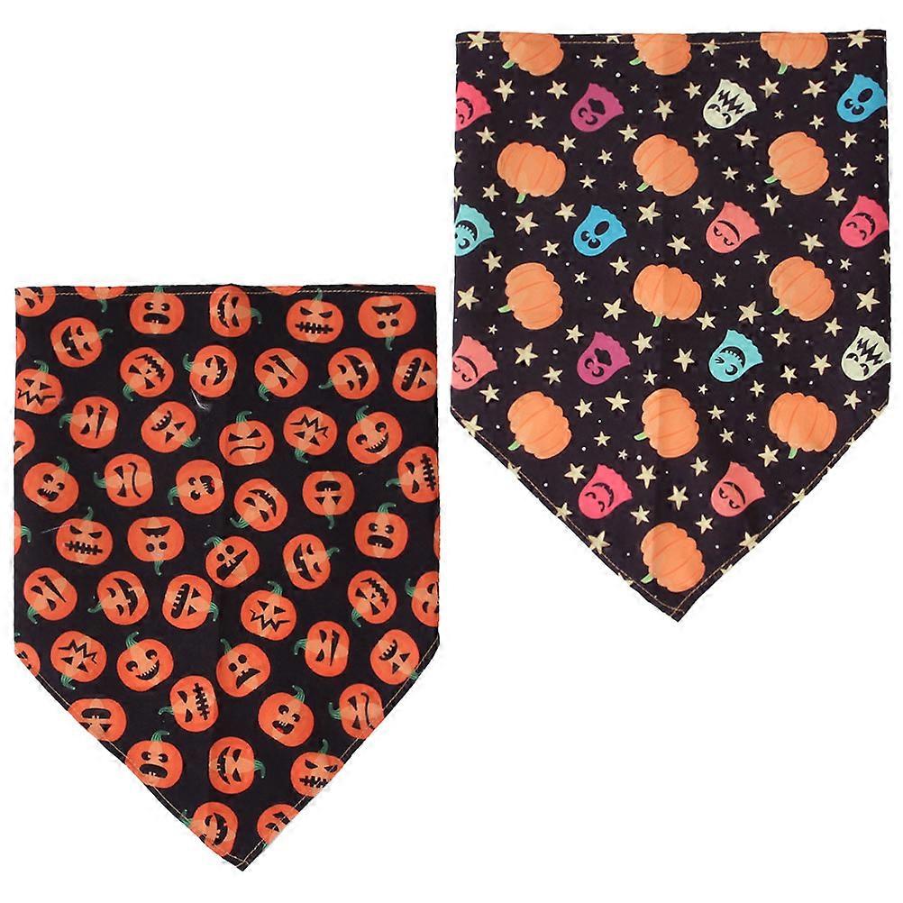 Halloween Kitten Bandana Pet Bandana for Pet Use 2Pcs Lightweight Polyester