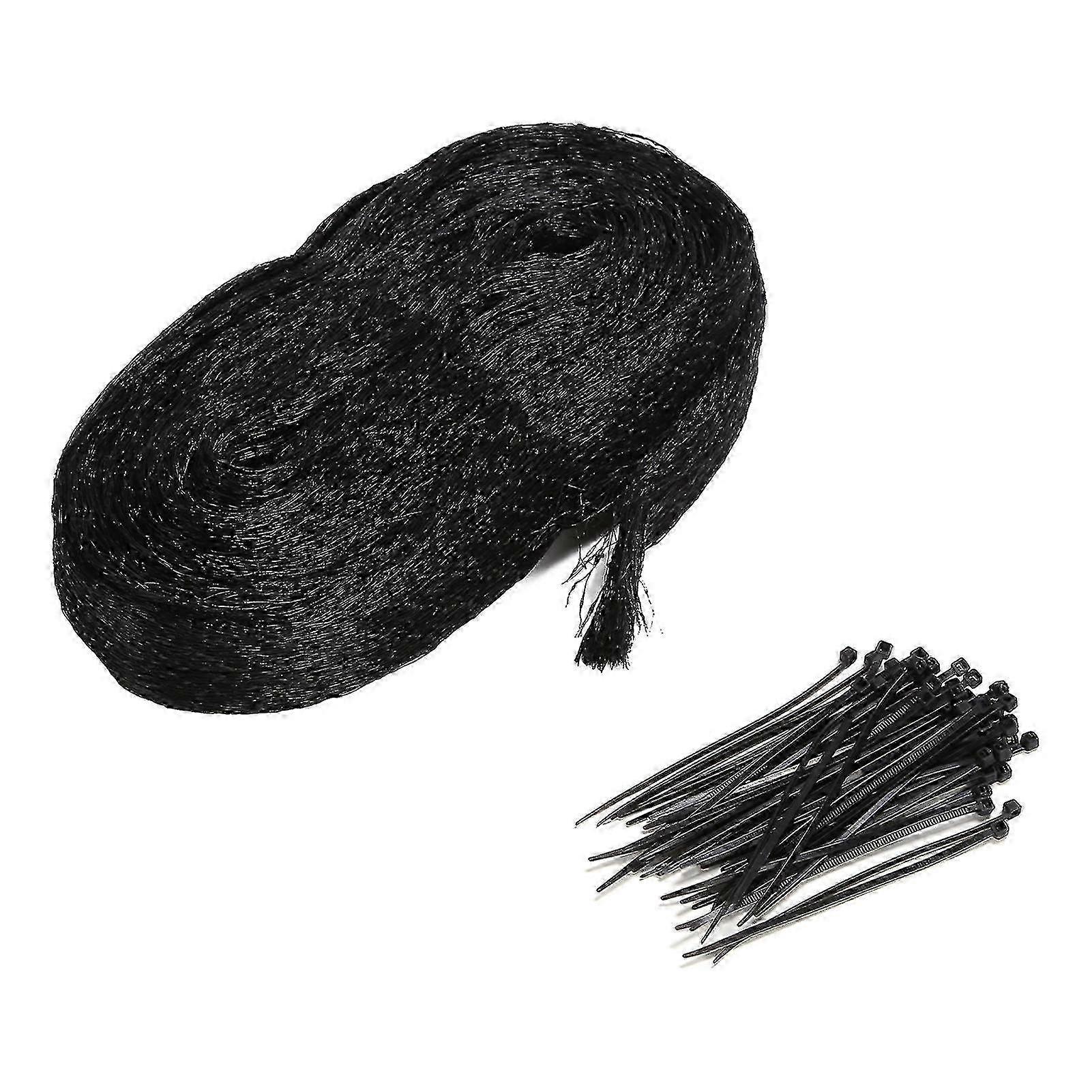 Bird Netting with 50PCS Cable Ties Nylon Garden Netting Anti Bird Mesh Plant Pest Netting for Vegetable FruitBlack